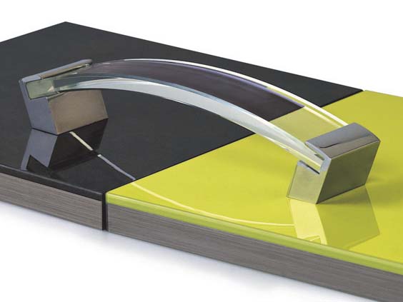Мебельная Ручка-скоба 160мм стекло+металл хром