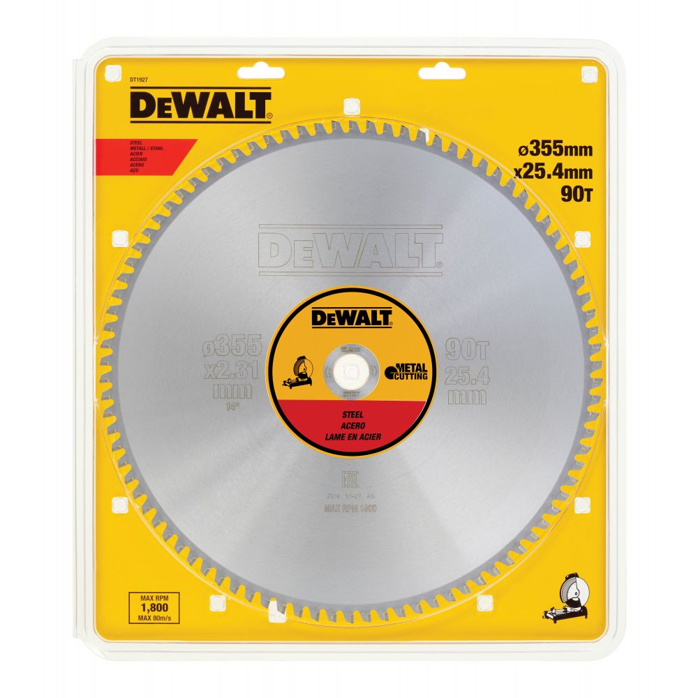 Пильный диск DEWALT EXTREME DT1927, по стали 355/25.4, 90 TCG +1.5°