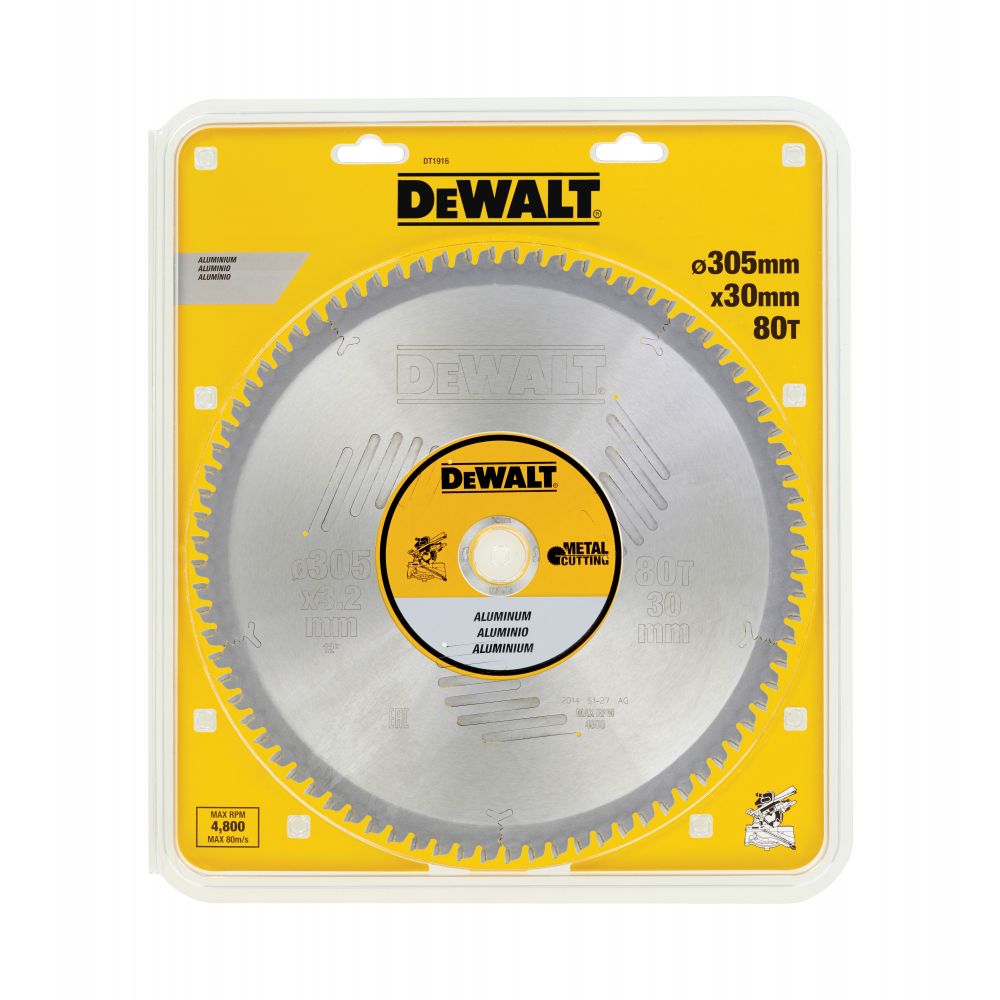 Пильный диск DEWALT EXTREME DT1916, по алюминию 305/30, 80 TCG -5°