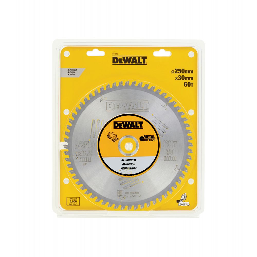 Пильный диск DEWALT EXTREME DT1915, по алюминию 250/30 60 TCG -5°