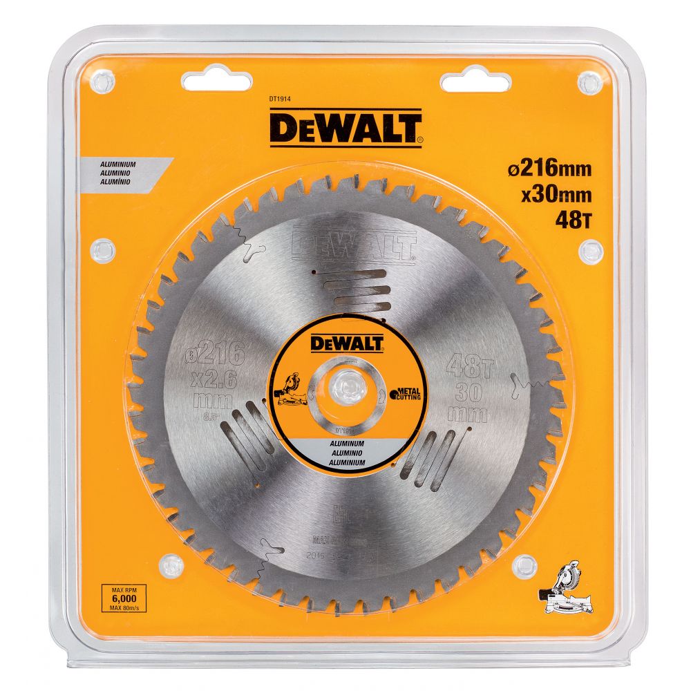 Пильный диск DEWALT EXTREME DT1914, по алюминию 216/30 48 TCG -5°