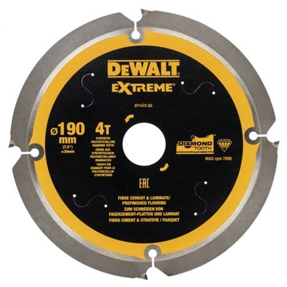 Пильный диск DEWALT DT1472 по фиброцементу 190x30 мм x4T