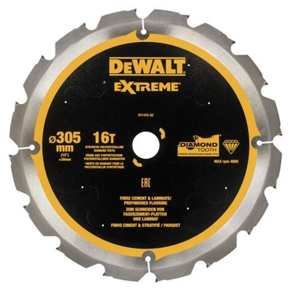 Пильный диск DEWALT DT1474 по фиброцементу 250x30 ммx12T