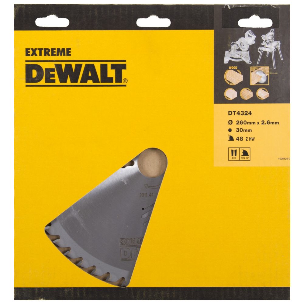 Пильный диск DEWALT EXTREME DT4324, 260/30 1.8/2.6 48 ATB10°