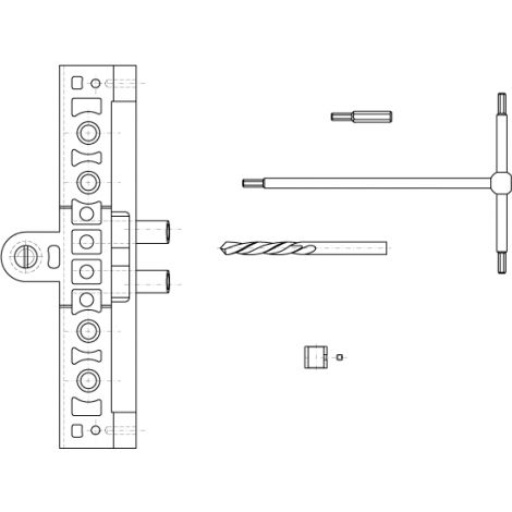 Фото Комплект шаблонов кондукторов для петель 495 диаметром 20мм, дверь с наплавом MA 701 200 G0 14 Петли дверные 2