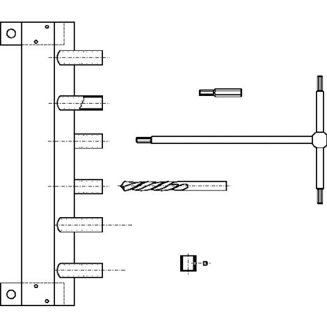 Фото Комплект шаблонов кондукторов для серии 495 дверь без наплава D=20мм MA 700 200 G0 10 Петли дверные 2