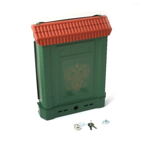 Фото Ящик почтовый ПРЕМИУМ с металлическим замком (зеленый, с орлом) Почтовые ящики 1