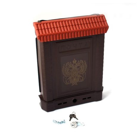 Фото Ящик почтовый ПРЕМИУМ с металлическим замком (коричневый, с орлом) Почтовые ящики 1