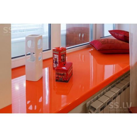 Фото Подоконник Кристаллит (Crystalit) 100мм, Оранжевый глянец Подоконники пластиковые ПВХ 3