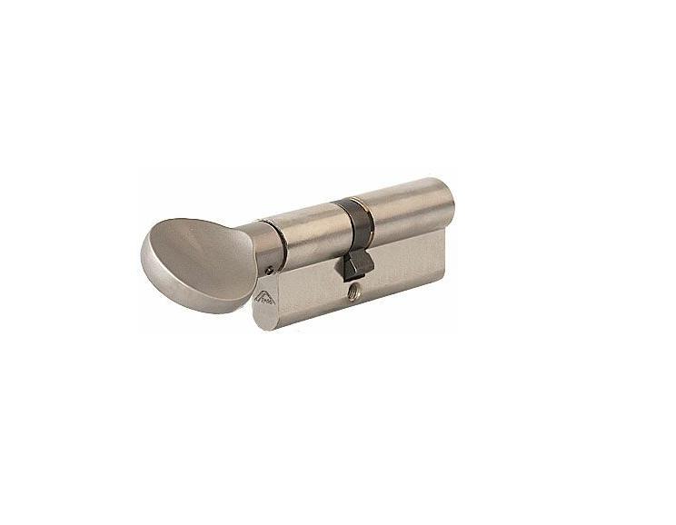 Цилиндровый механизм (Личинка замка двери) ROTO 35ручка-45ключ с плоской ручкой, никелированный