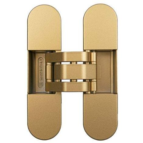 Скрытая петля для межкомнатных дверей 3D универсальная 120x30 мм 60 кг цамак золото матовое