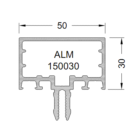 Алюминиевый профиль стойка и ригель 30 мм. белый RAL9016, 6м.