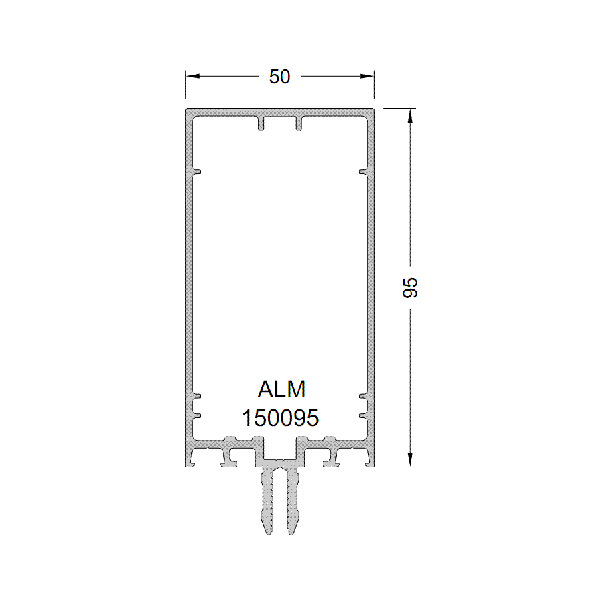Алюминиевый профиль стойка и ригель 95 мм белый RAL9016 6м