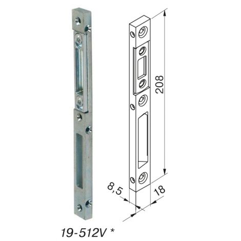 Фото Ответная планка для деревянных дверей с наплавом, универсальная KFV 19.512.V оцинкованная 3355916 Ответные планки 2