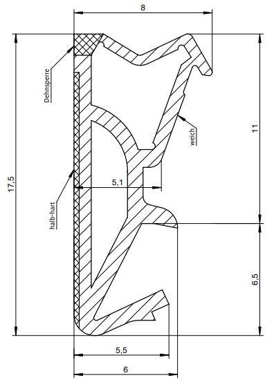 Уплотнитель для деревянных евроокон DEVENTER на фальц створки, ширина паза 4-5 мм, ТЭП, серый графит RAL 7024