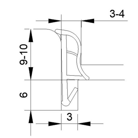 Фото Уплотнитель контурный для межкомнатных дверей ELEMENTIS, ТЭП, темно-коричневый Уплотнитель для окон 1