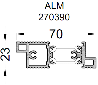 Профиль дверного порога ALUMARK 23/70 мм 6м неокрашенный