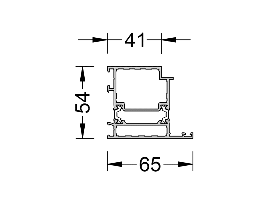 Профиль дверной рамы внутреннего открывания ALUMARK 65/41 мм 6м Белый RAL9016
