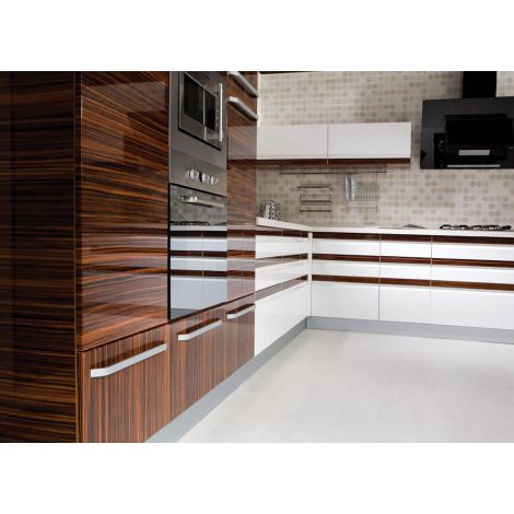 Фото МДФ панели AGT для кухонных фасадов, 1220х18х2795мм, глянец белое серебро Мебельные фасады из МДФ 3