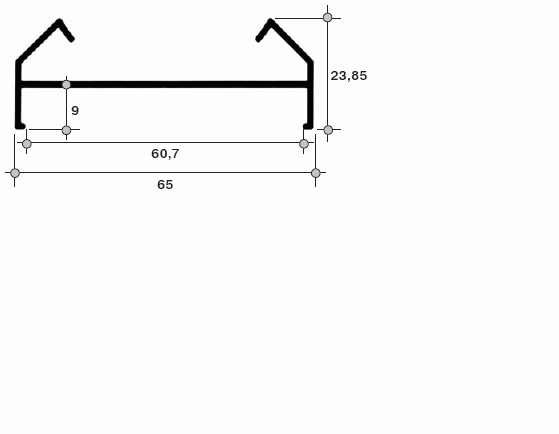 Алюминиевый профиль остекление балконов переходник под раму 60 мм, труба 52 мм, белый 6 м 400-102